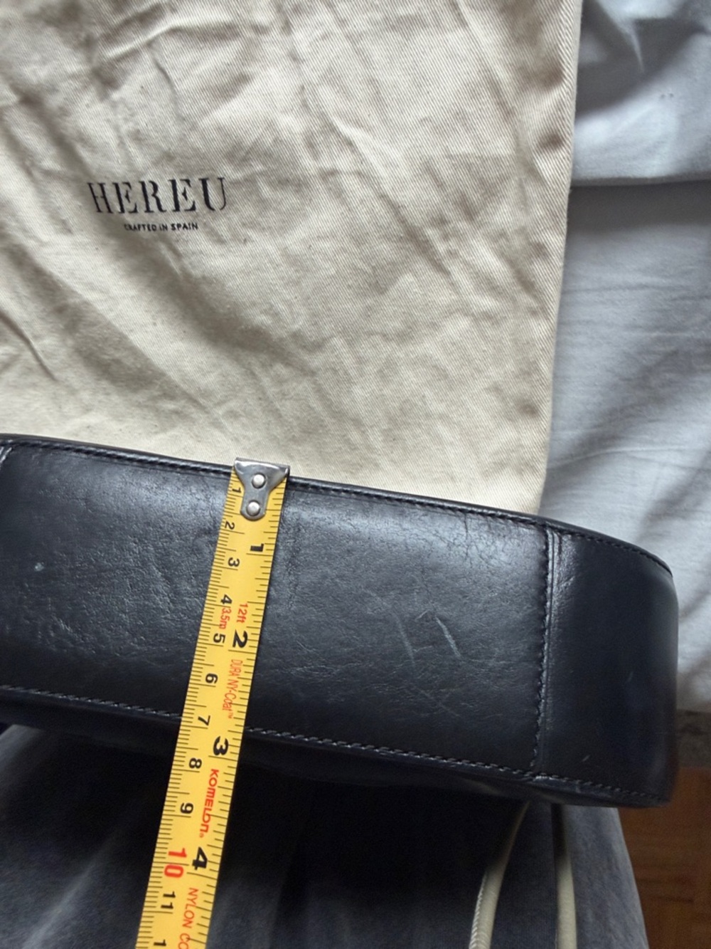 Hereu Bauza Black Leather Structured Shoulder Bag with Woven Front Detail - Picture 6 of 16